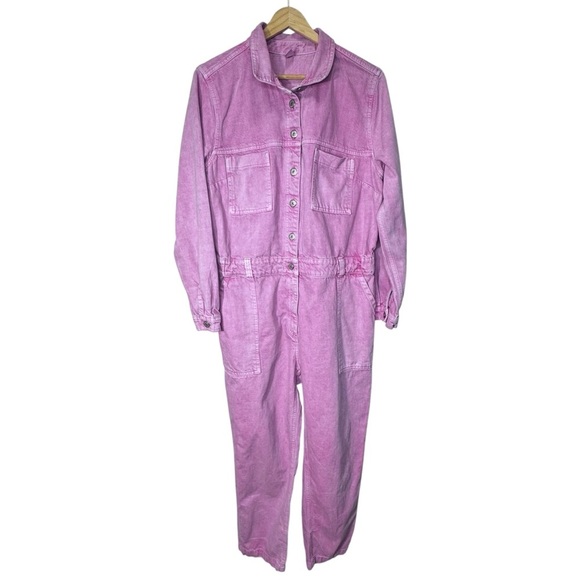 Old Navy Long-Sleeve Cropped Jean Utility Jumpsuit Size Large 100% Cotton - Picture 3 of 15